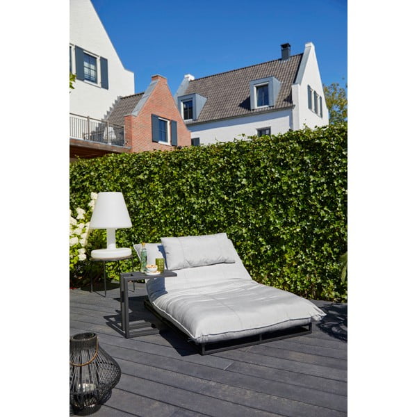 Svetlo siv kovinski oblazinjen vrtni ležalnik Emma – Hartman-image-1