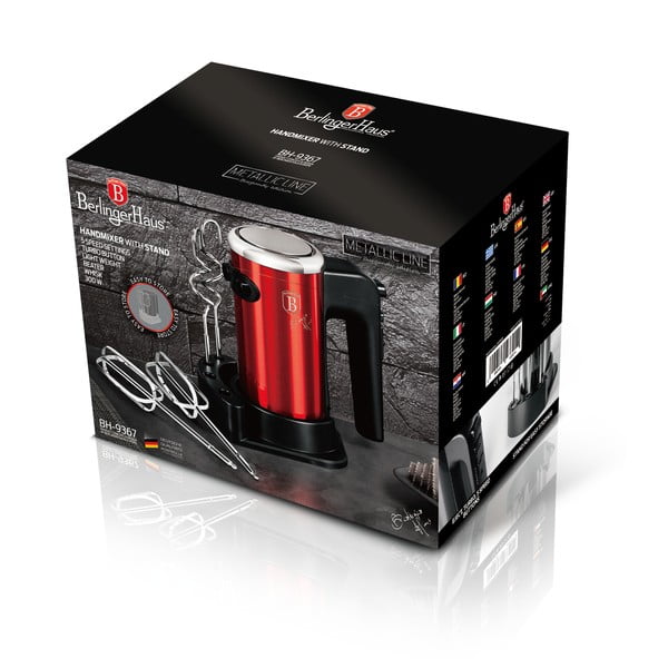 Ročni mešalnik Burgundy Metallic Line - BerlingerHaus-image-2
