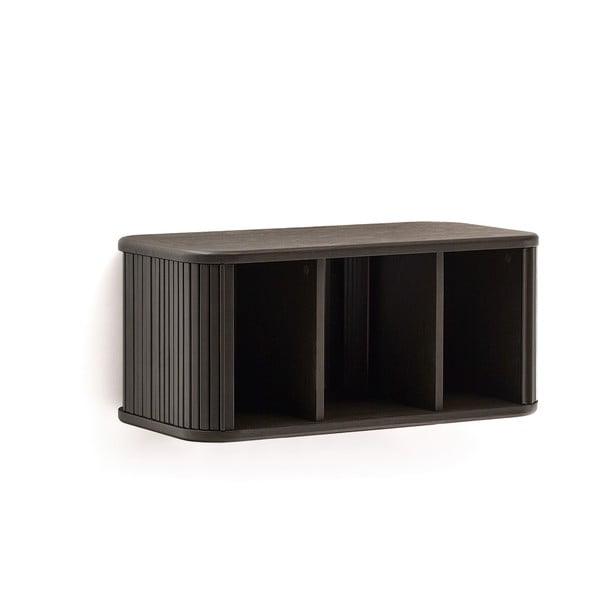 Temno rjava stenska omarica za pod umivalnik v jesenovem dekorju 90x40 cm Mailen – Kave Home-image-2