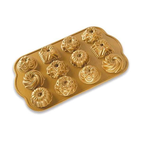 Pekač za 12 mini kolačev v zlati barvi Nordic Ware Minimix , 280 ml