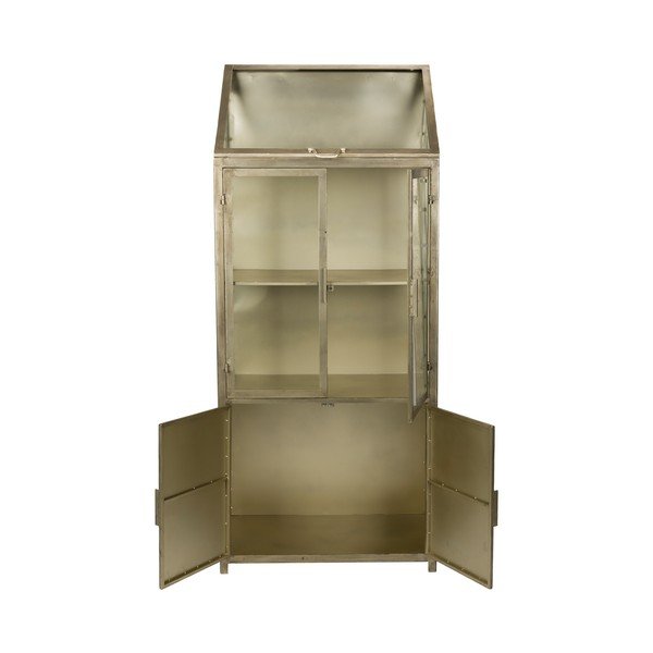 Siva kovinska vitrina 64x151x35 cm Monviso – Dutchbone-image-3