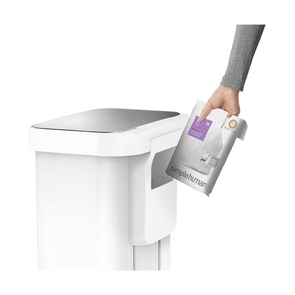 Bel jeklen koš za smeti s pedalom 55 l – simplehuman-image-4