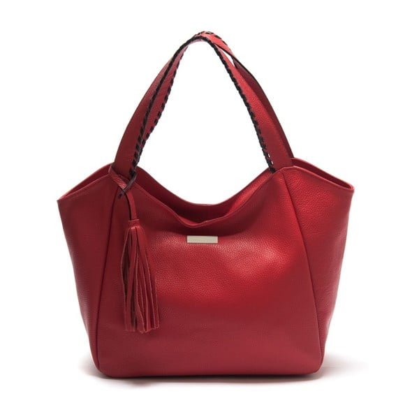 Rdeča usnjena torbica Isabella Rhea Hottonia