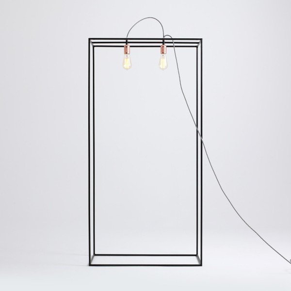 Črna talna svetilka Custom Form Metric, širina 70 cm-image-1