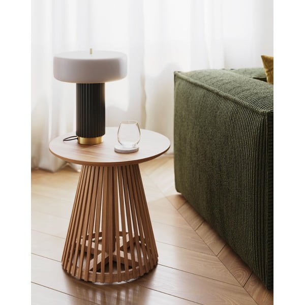 Belo-zelena namizna svetilka s kovinskim senčnikom (višina 37,5 cm) Serenella - Kave Home-image-4