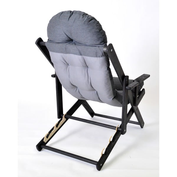 Temno siv zložljiv vrtni ležalnik iz masivnega lesa Borneo – Rojaplast-image-2