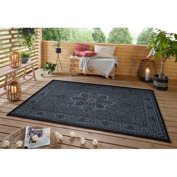 Črno-modra zunanja preproga NORTHRUGS Anjara, 160 x 230 cm-image-2