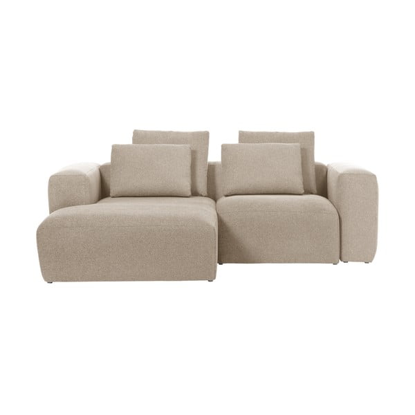 Bež kotna sedežna garnitura Kave Home Blok, levi kot-image-4