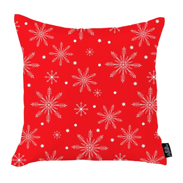 Rdeča božična prevleka za vzglavnik Mike & Co. NEW YORK Honey Christmas Snowflakes, 45 x 45 cm