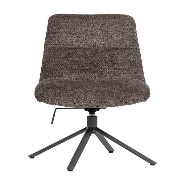 Rjav vrtljiv fotelj iz tkanine bouclé Soren – WOOOD-image-2