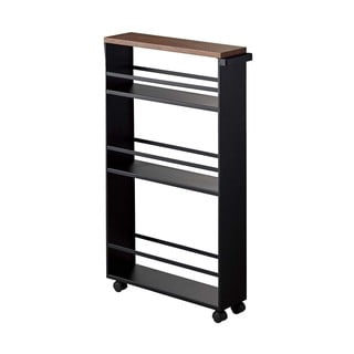 Črn mobilen regal YAMAZAKI Tower Slim