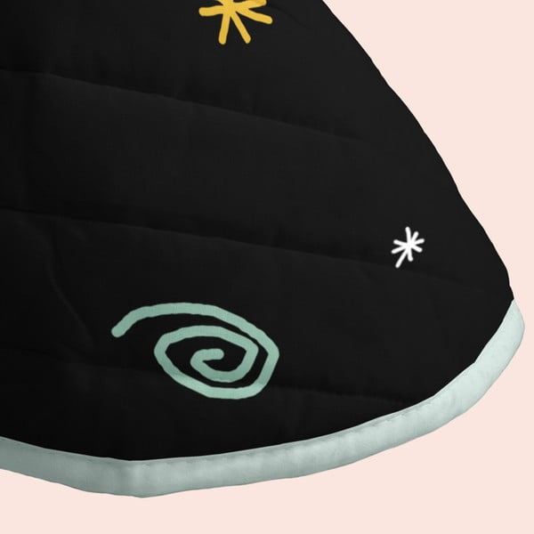 Črno prešito pregrinjalo 270x260 cm Cosmic cats – Aware-image-4