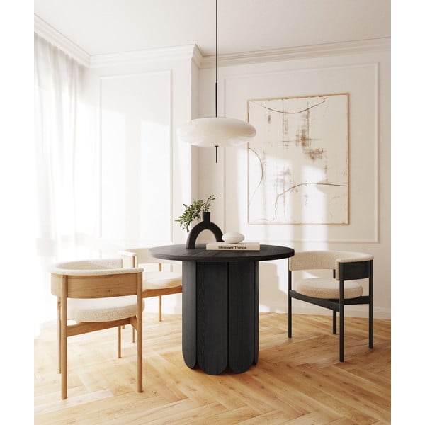 Okrogla jedilna miza v hrastovem dekorju ø 98 cm Soft – Woodman-image-2