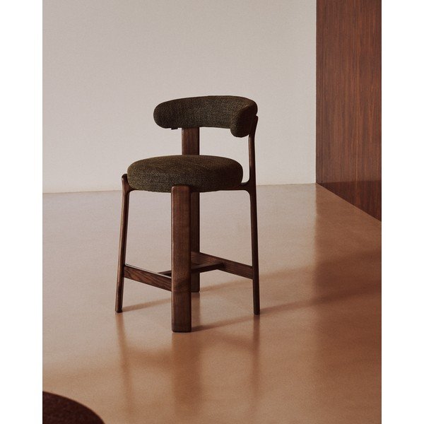 Barski stol iz masivnega jesena v zeleni in temni naravni barvi (višina sedeža 65 cm) Granite – Kave Home-image-1