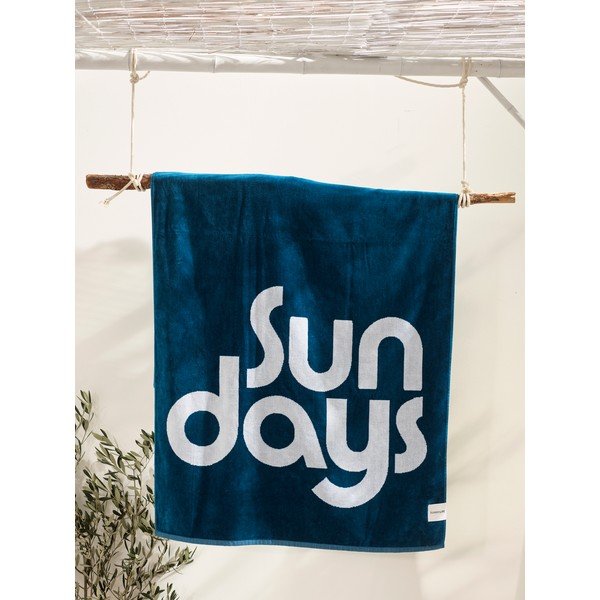 Modra brisača za na plažo Sunnylife Nouveau Bleu-image-1