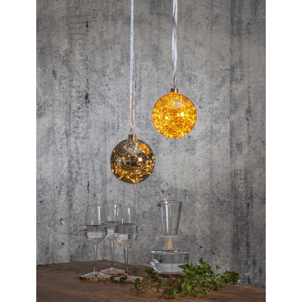 Temno siva božična svetlobna dekoracija ø 15 cm Glow – Star Trading-image-1