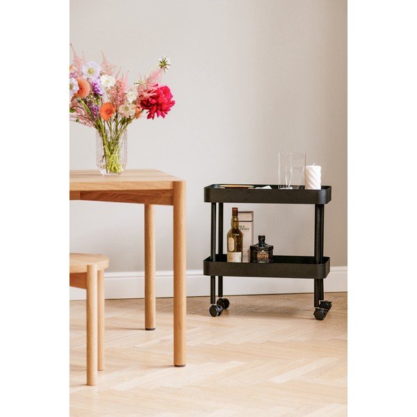 Črn kovinski regal na koleščkih 60x62x30 cm Nolle – noo.ma-image-1