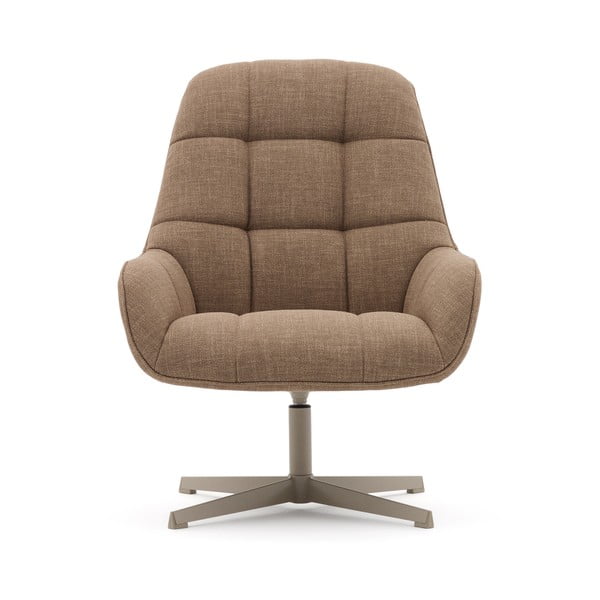 Rjav vrtljiv fotelj Jaspe – Kave Home-image-2