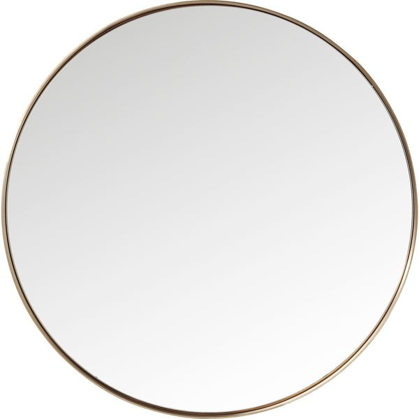 Kare Design Okroglo ukrivljeno ogledalo z okvirjem v bakreni barvi, ⌀ 100 cm