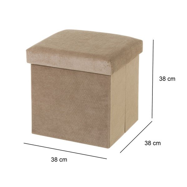 Bež žameten tabure Velvet – Casa Selección-image-3