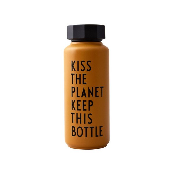 Oranžna termovka Design Letters Kiss, 500 ml