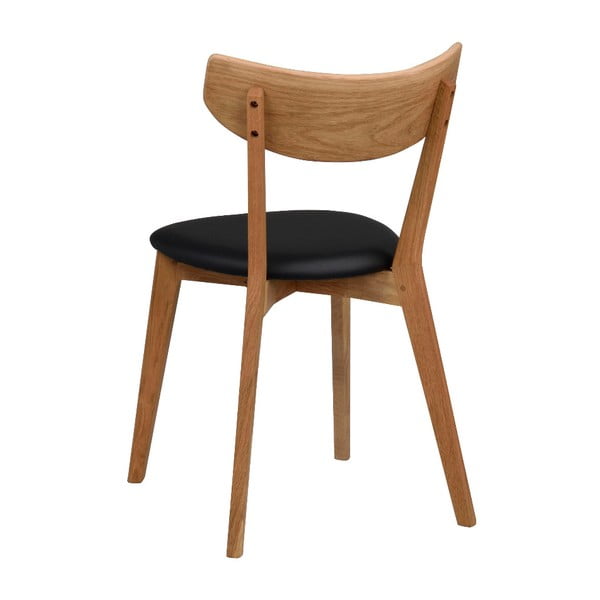 Jedilni stol iz rjavega hrasta s črnim sedežem Rowico Ami-image-4