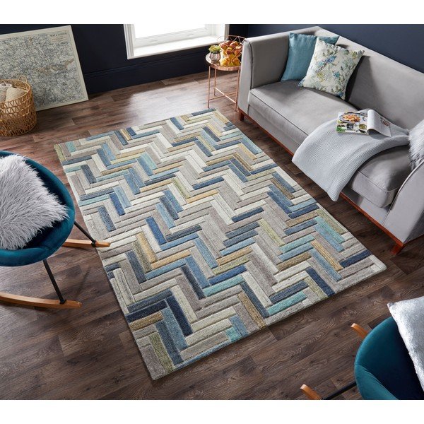 Sivo-modra volnena preproga Flair Rugs Russo, 160 x 230 cm-image-4