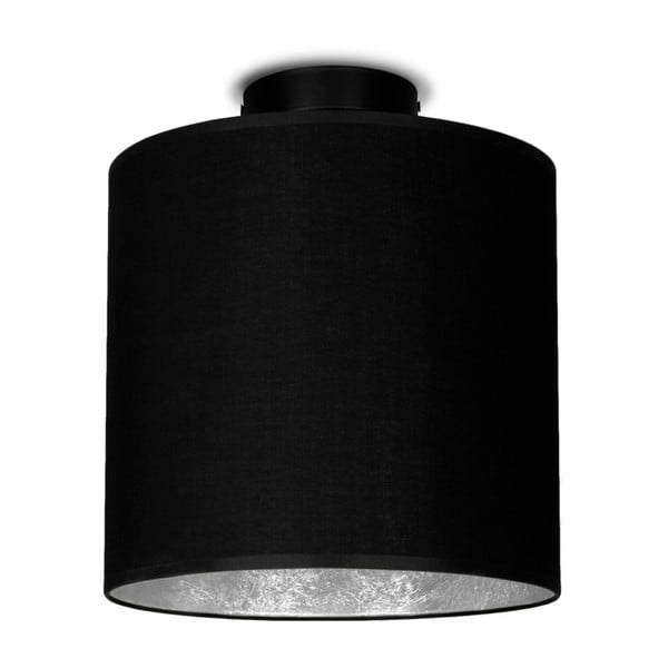 Črna stropna svetilka s srebrnimi detajli Sotto Luce MIKA Elementary S PLUS CP