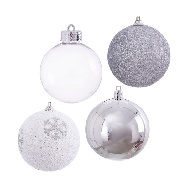 Komplet 16 božičnih okraskov v srebrni barvi Unimasa Pena, ø 6 cm-image-1