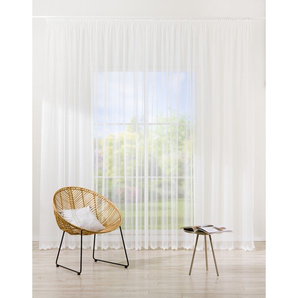 Bela prosojna zavesa 140x245 cm Como – Mendola Fabrics-image-1