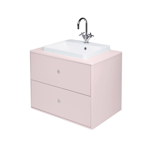 Rožnata stenska omarica z umivalnikom brez pipe 80x62 cm Color Bath – Tom Tailor-image-2