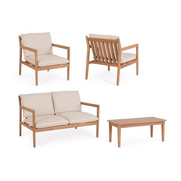 Vrtna garnitura iz masivne akacije v naravni barvi za 4 osebe Danubio – Bizzotto-image-4