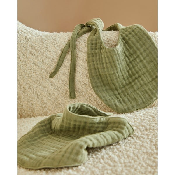 Zeleni slinčki v kompletu 2 ks iz muslina Prune – Kave Home-image-1
