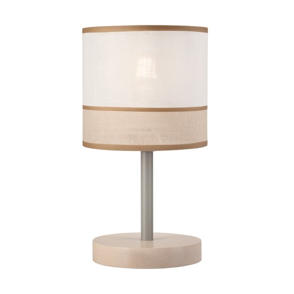 Svetlo rjava namizna svetilka s tekstilnim senčnikom (višina 30 cm) Andrea – LAMKUR