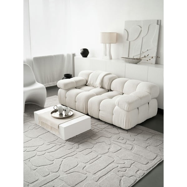 Svetlo siva volnena preproga 200x300 cm Morphic Dunes – Agnella-image-1