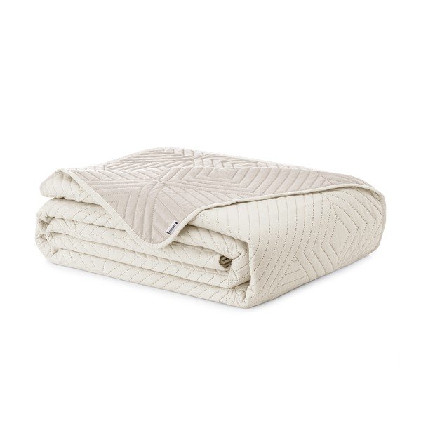 Kremno belo prešito pregrinjalo iz mikrovlaken 220x240 cm Softa – Restilo