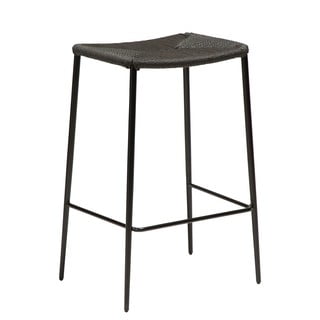 Črn barski stol z jeklenim podnožjem DAN-FORM Stiletto, višina 68 cm