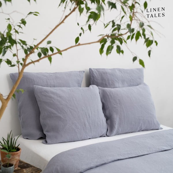 Svetlo siva posteljnina za zakonsko posteljo iz konopljinih vlaken 200x200 cm – Linen Tales-image-4