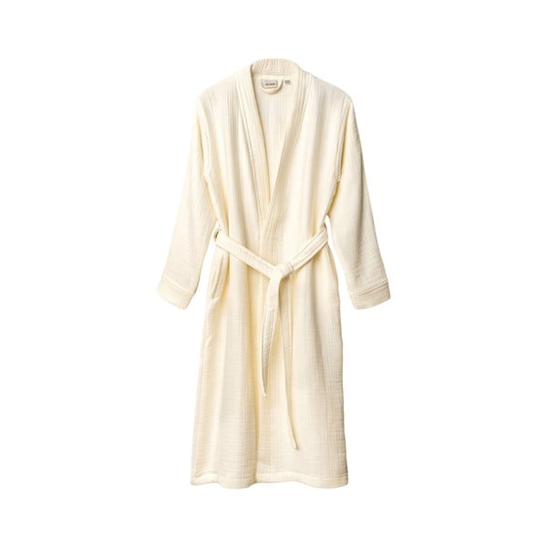 Kremno bel kopalni plašč iz muslina velikosti S/M Kimono – Foutastic