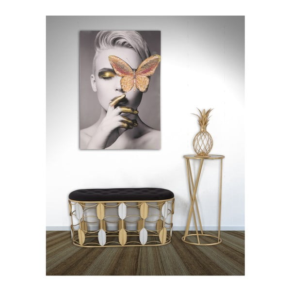 Mauro Ferretti Glam Enostavna črno-zlata zložljiva mizica, višina 75 cm-image-2