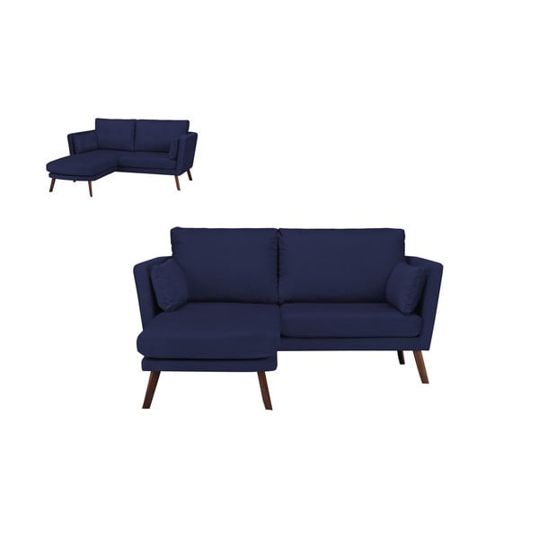 Mornarsko modra trisedežna zofa Mazzini Sofas Elena, z ležalnikom v levem kotu-image-3