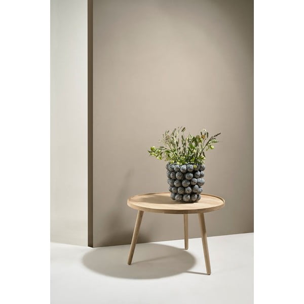 Okrogla mizica iz masivnega hrasta v naravni barvi ø 70,5 cm Ebern – Villa Collection-image-1