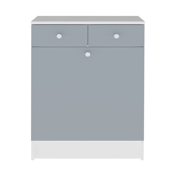 Bela/siva kopalniška omarica 60x82 cm Combi – TemaHome