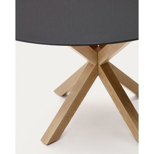 Okrogla jedilna miza s stekleno mizno ploščo ø 150 cm Argo – Kave Home-image-1