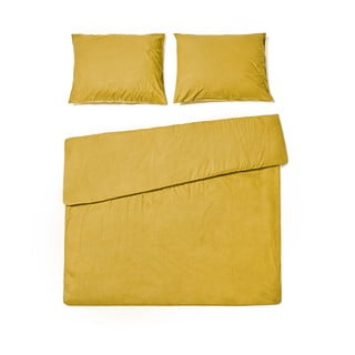 Gorčično rumena bombažna posteljnina Bonami Selection, 200 x 200 cm