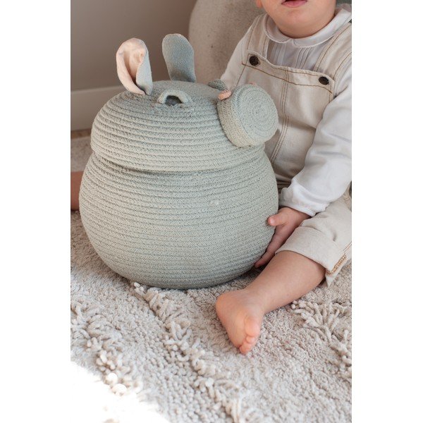 Svetlo siva tekstilna otroška škatla za shranjevanje ø 25x30 cm Henry the Hippo – Lorena Canals-image-2