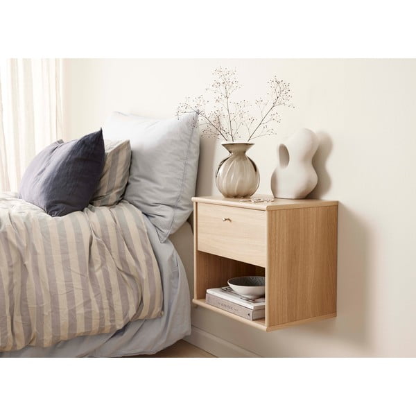 Stenska nočna omarica s policami v hrastovem dekorju Mistral - Hammel Furniture-image-3