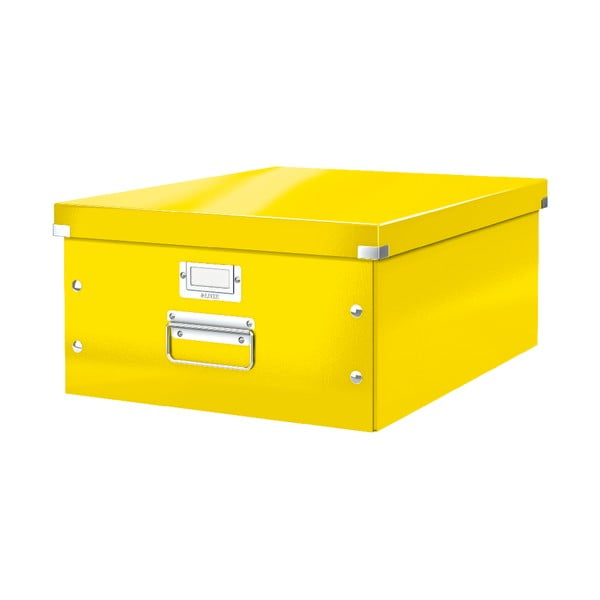 Rumena kartonasta škatla za shranjevanje s pokrovom 37x48x20 cm Click&Store – Leitz
