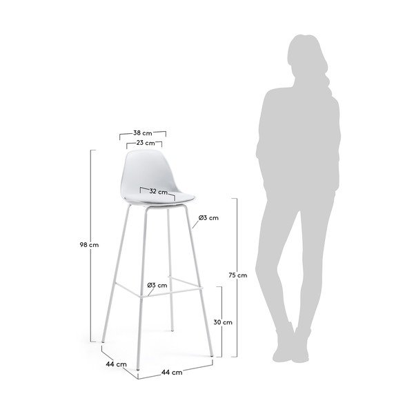 Komplet 2 svetlo sivih barskih stolov La Forma Lysna-image-1