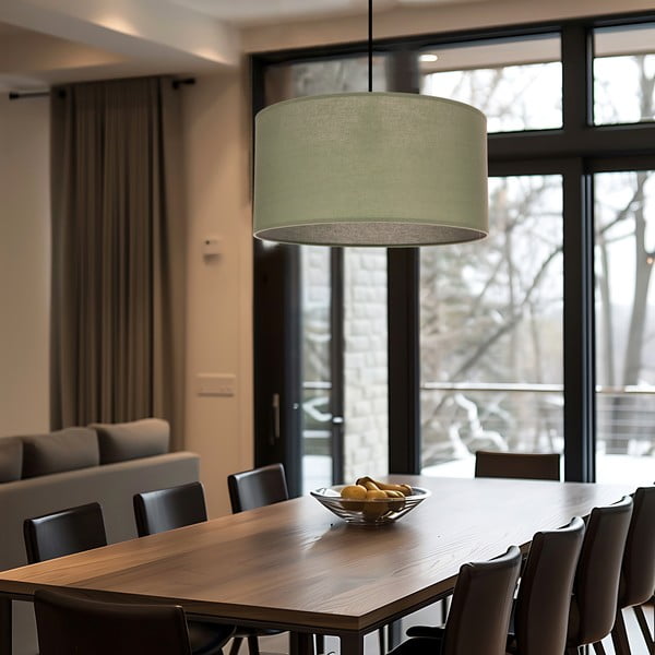 Zelena viseča svetilka s tekstilnim senčilom ø 40 cm Shanti – Candellux Lighting-image-3